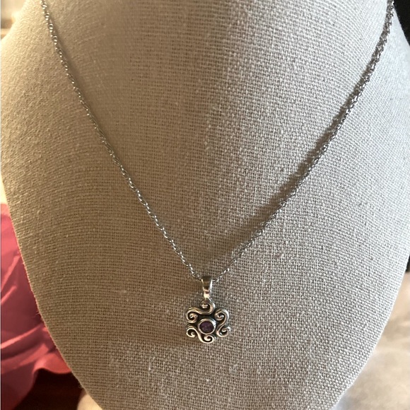 James Avery Jewelry - Retired James Avery Sterling Silver purple stone pendant